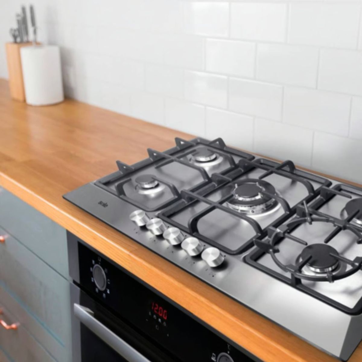 SOLE - Encimera Acero Inoxidable Sole A Gas 86cm