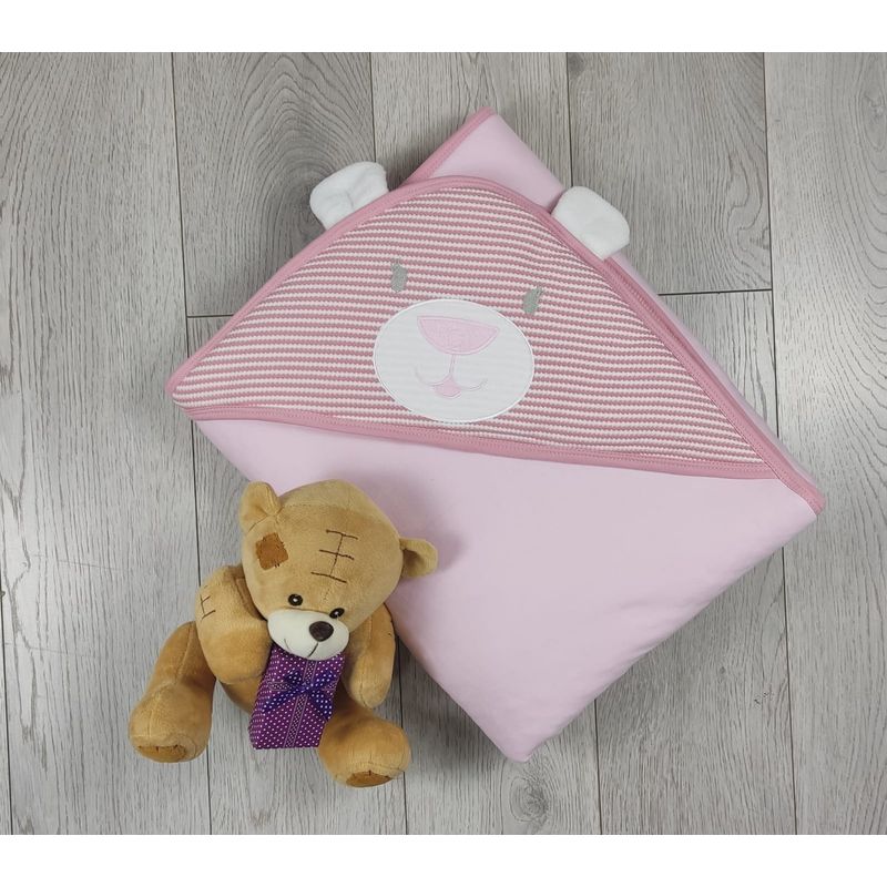 BANNITAS - Colcha de bebe Osa Palo Rosa