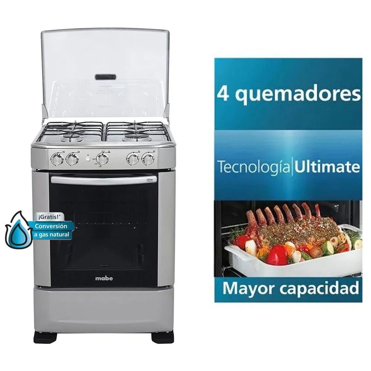 MABE - COCINA A GAS MABE 4 HORNILLAS CMP6015AG0 61CM