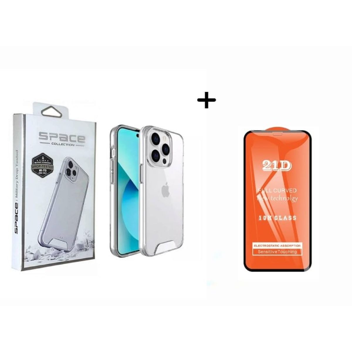 GENERICO - CASE SPACE PARA IPHONE 15 PRO MAX +MICA-TRANSPARENTE