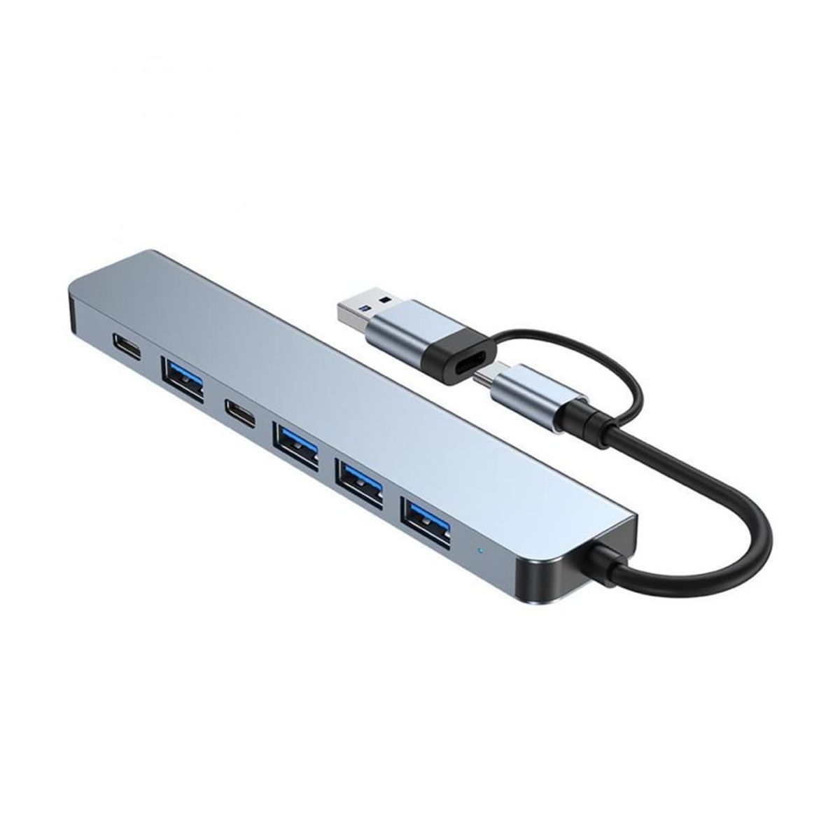 GENERICO - Adaptador 7 En 1 USB HUB con 02 Puertos
