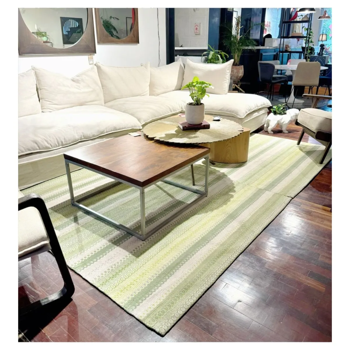 GENERICO - Alfombra Kellim IC13806 Verde / 1.50 x 2.10 cm