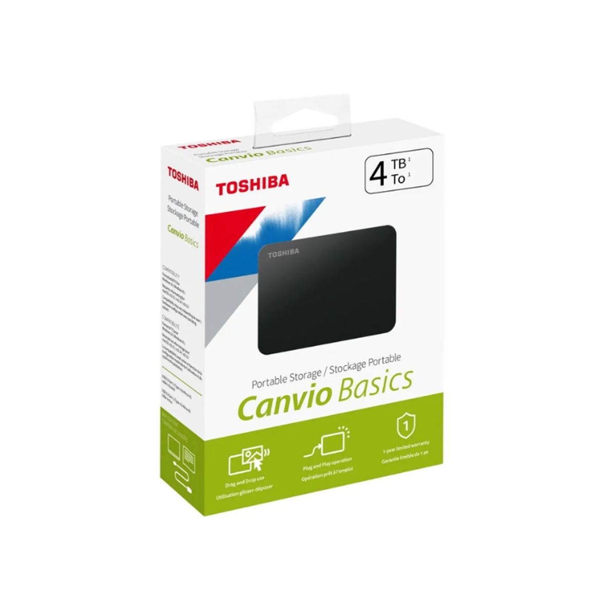TOSHIBA - Disco Duro Externo Toshiba 4TB Canvio Basics