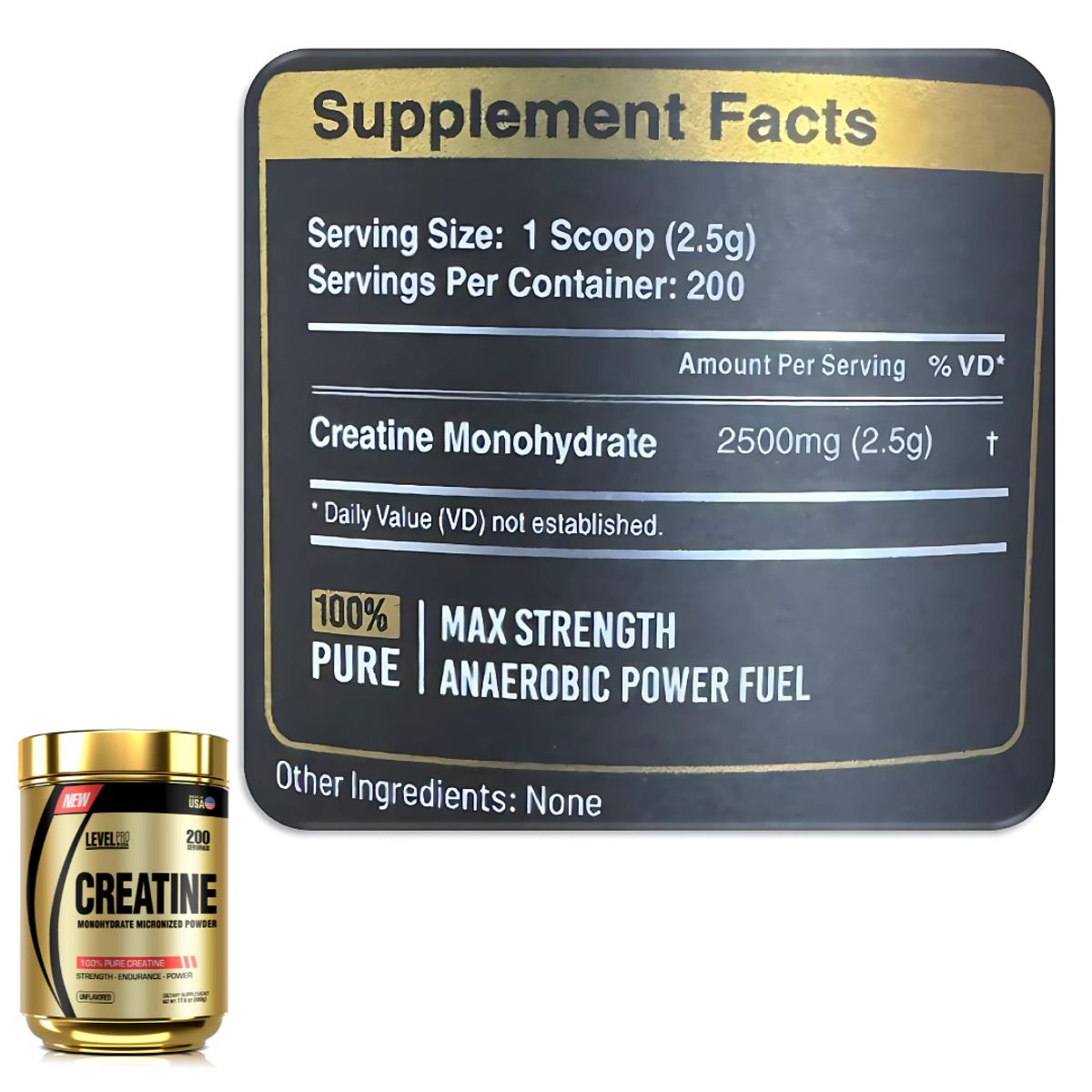 LEVEL PRO - Creatina level pro 500 g - Creatina Micronizada + Shaker