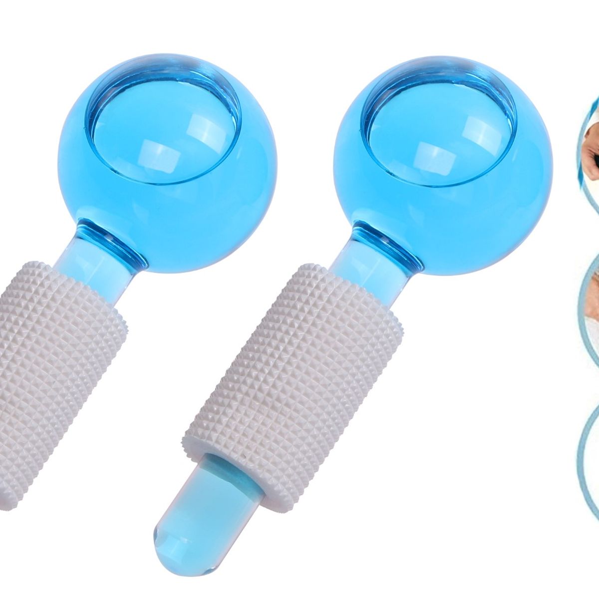 GENERICO - Masajeador de cristal tipo rodillo para el cuerpo 13cm Celeste