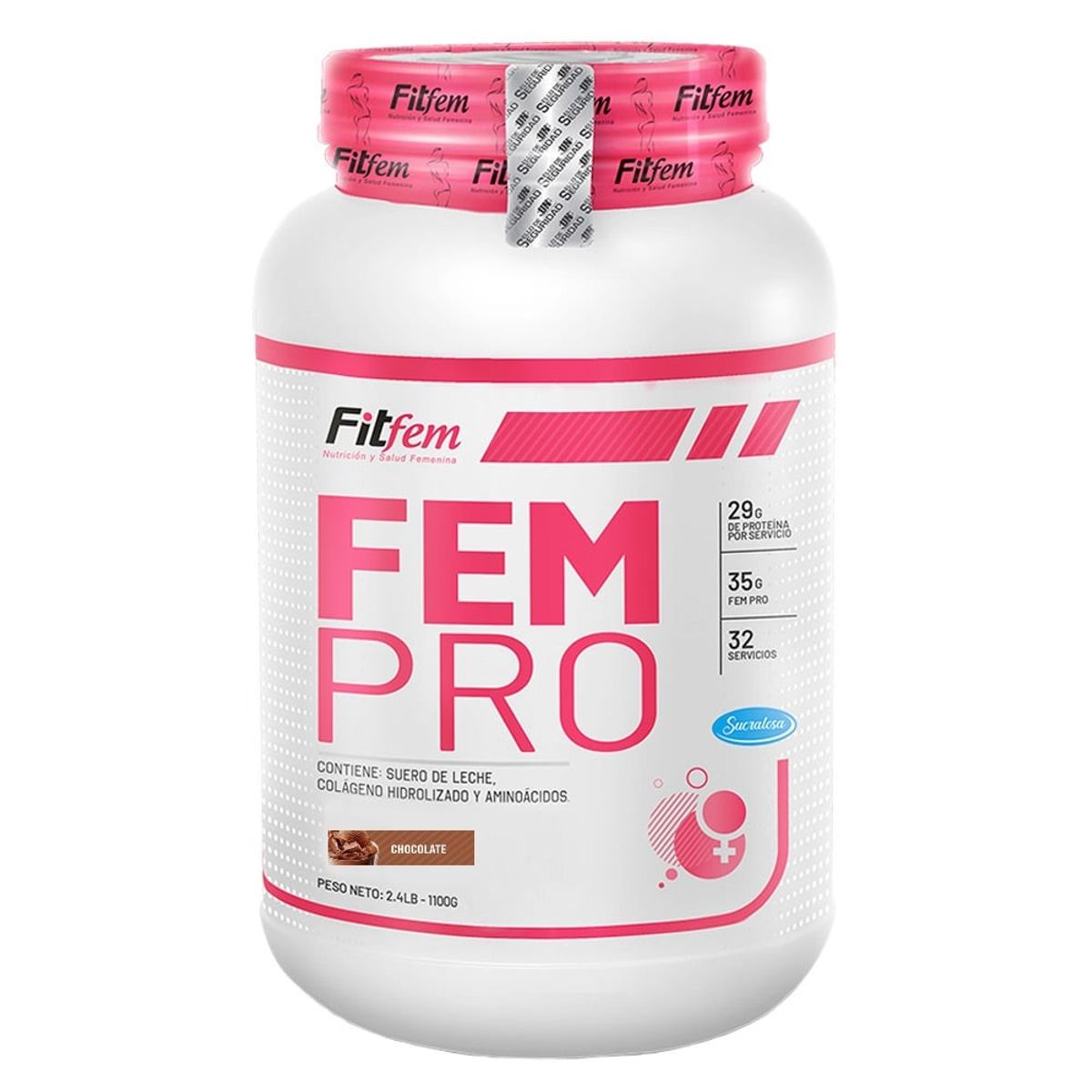 FITFEM - PROTEÍNA FEMPRO 1100 GRAMOS FITFEM CHOCOLATE MÁS SHAKER