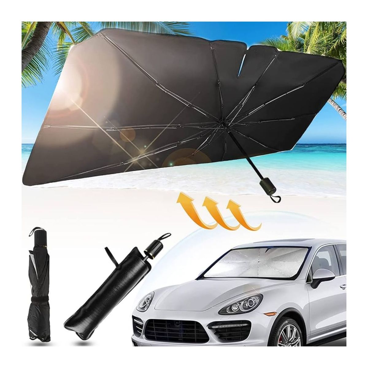 IMPORTADO MC - Tapasol Plegable Autos - Tipo Sombrilla para Parabrisas