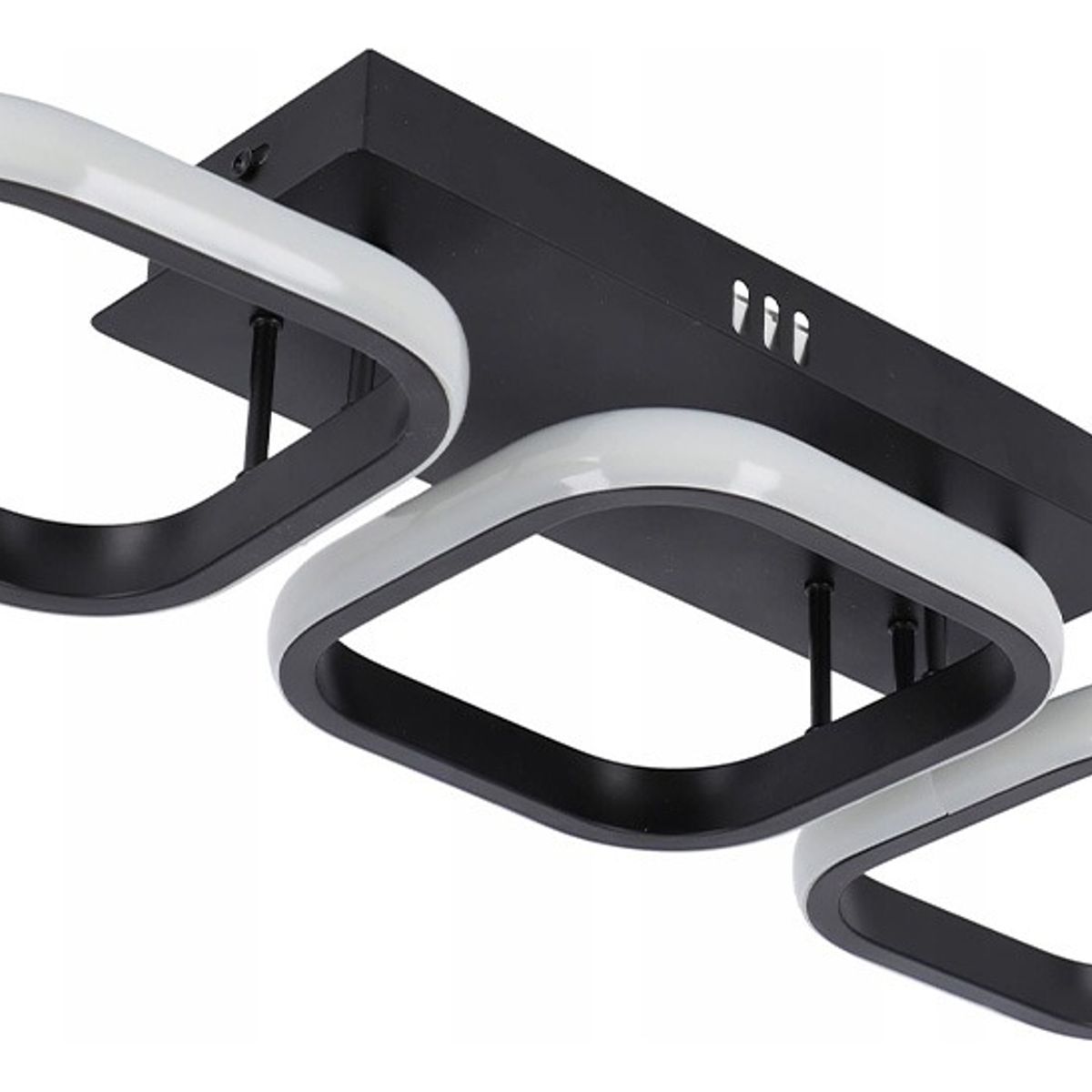 HOME NEAT - Lámpara de Techo LED 3 Anillos Rectángulos 3 Color - Negro