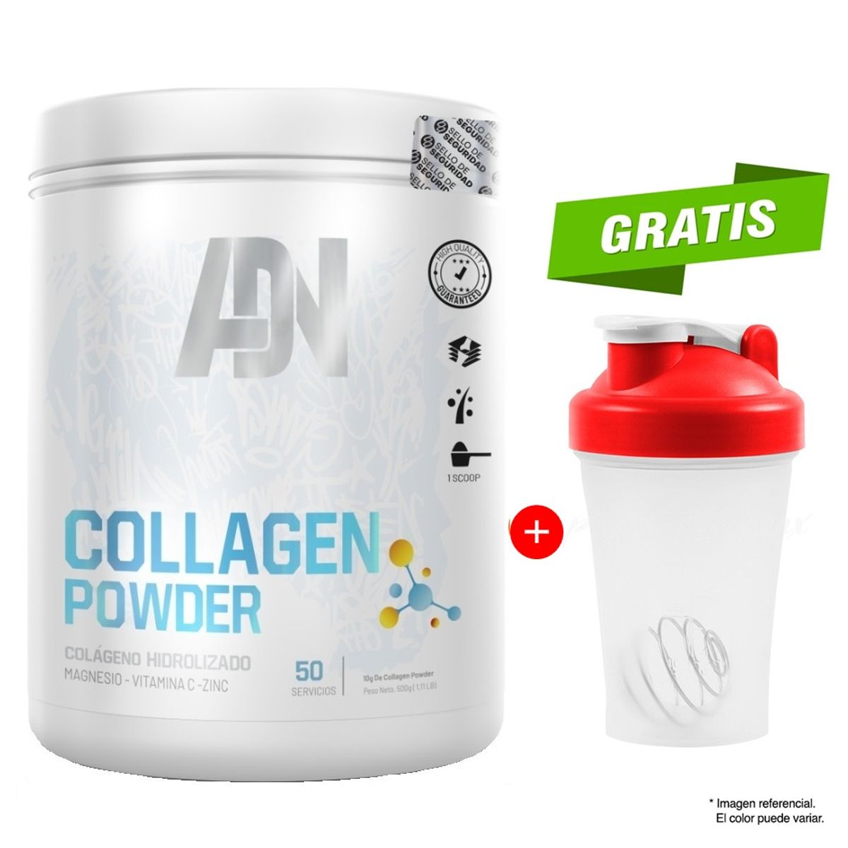 ADN - COLLAGEN POWDER 500 GR Colageno hidrolizado Fruit Punch