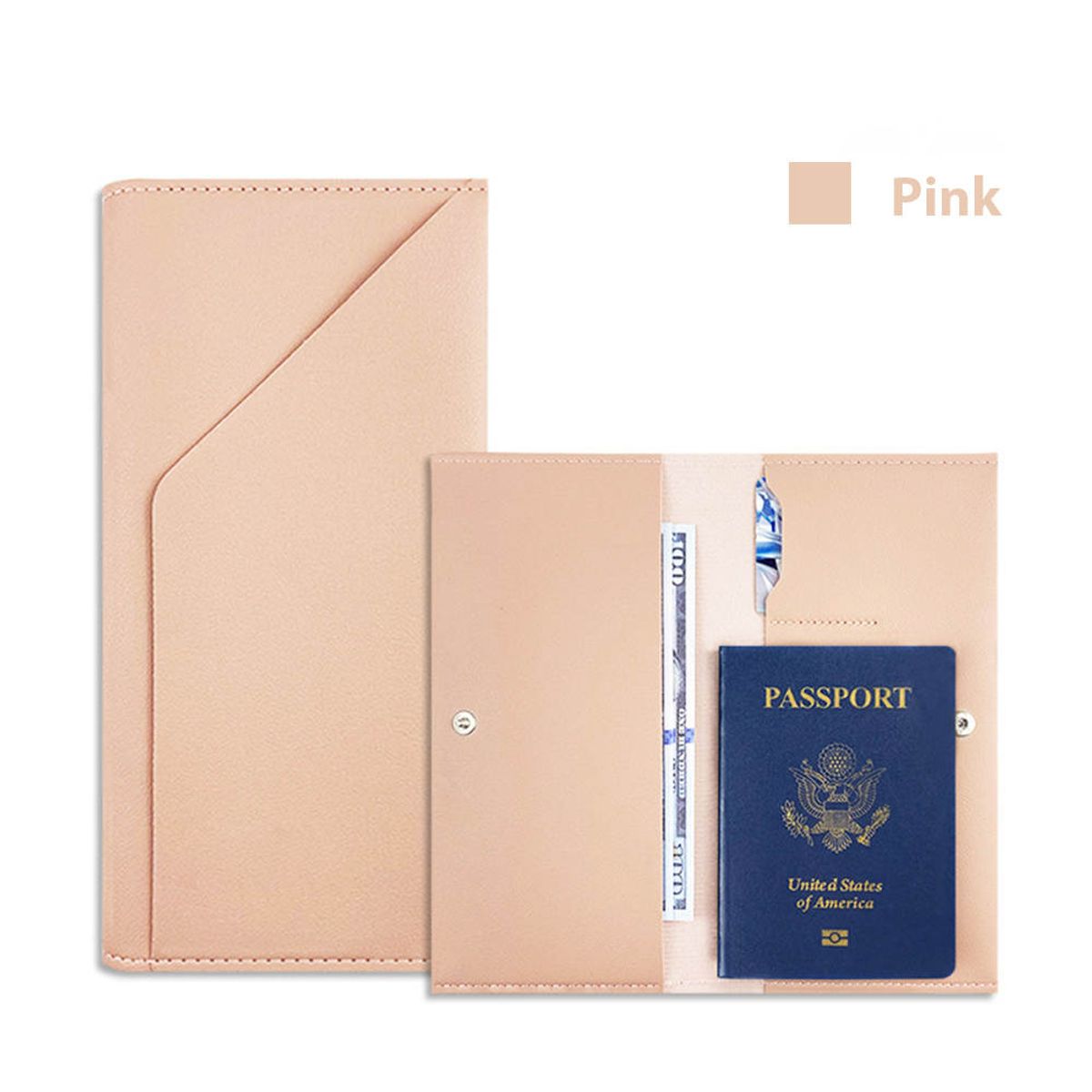 GENERICO - PORTA PASAPORTE DE CUERO PU POLIURETANO CARTERA BILLETERA