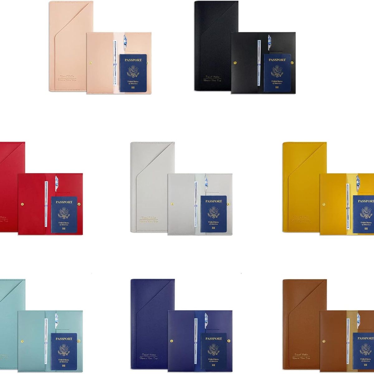 GENERICO - PORTA PASAPORTE DE CUERO PU POLIURETANO CARTERA BILLETERA