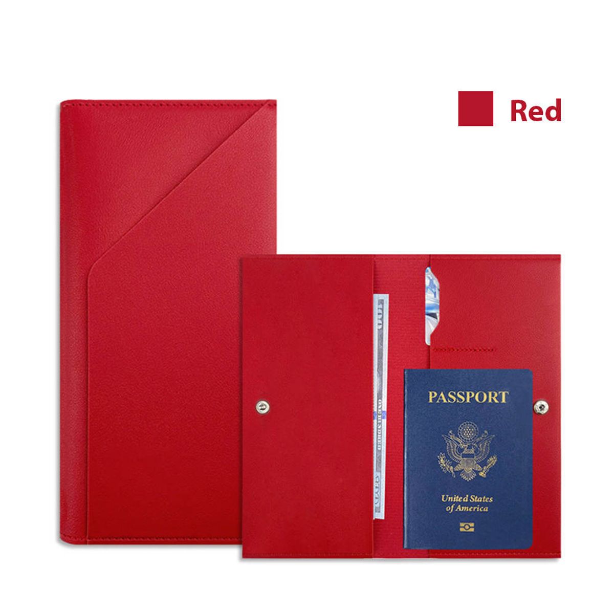 GENERICO - PORTA PASAPORTE DE CUERO PU POLIURETANO CARTERA BILLETERA