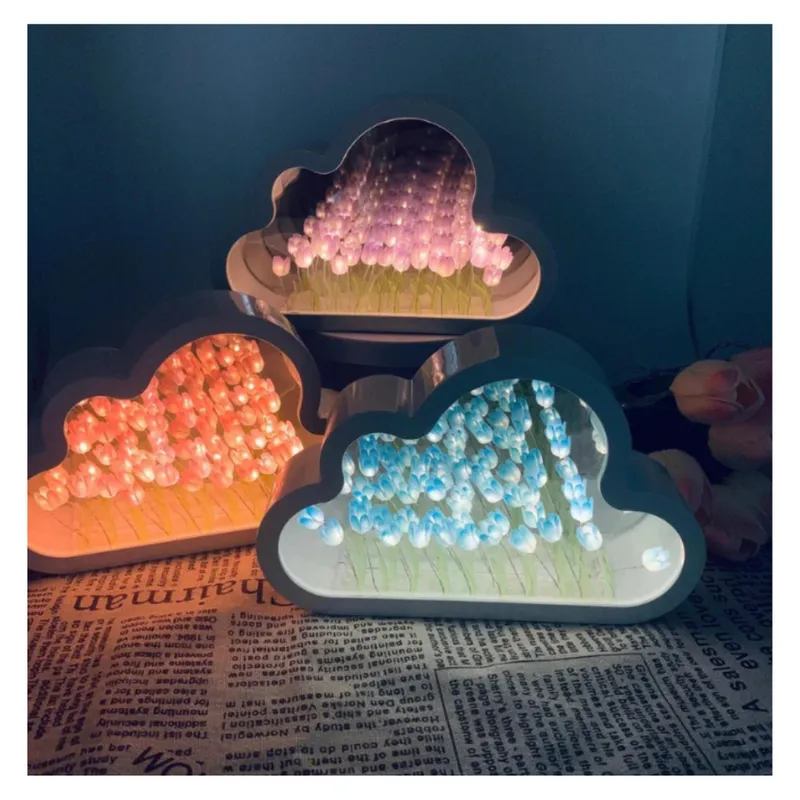 GENERICO - Lámpara Decorativa Espejo Tulipanes Infinitos