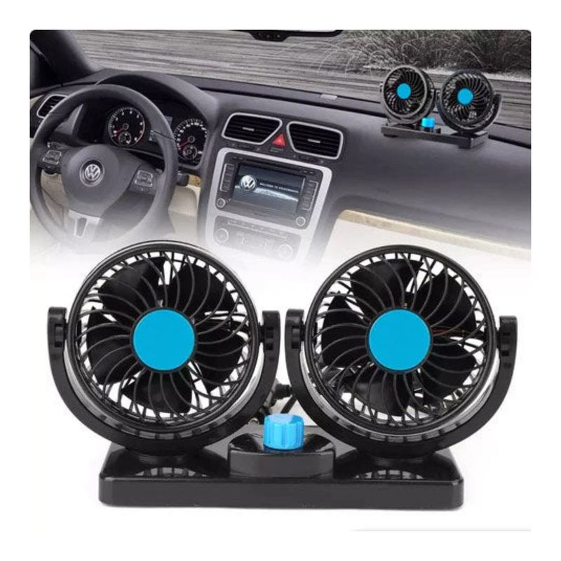 OEM - Ventilador doble Cabezal 360 Giratorio 12v- Autos