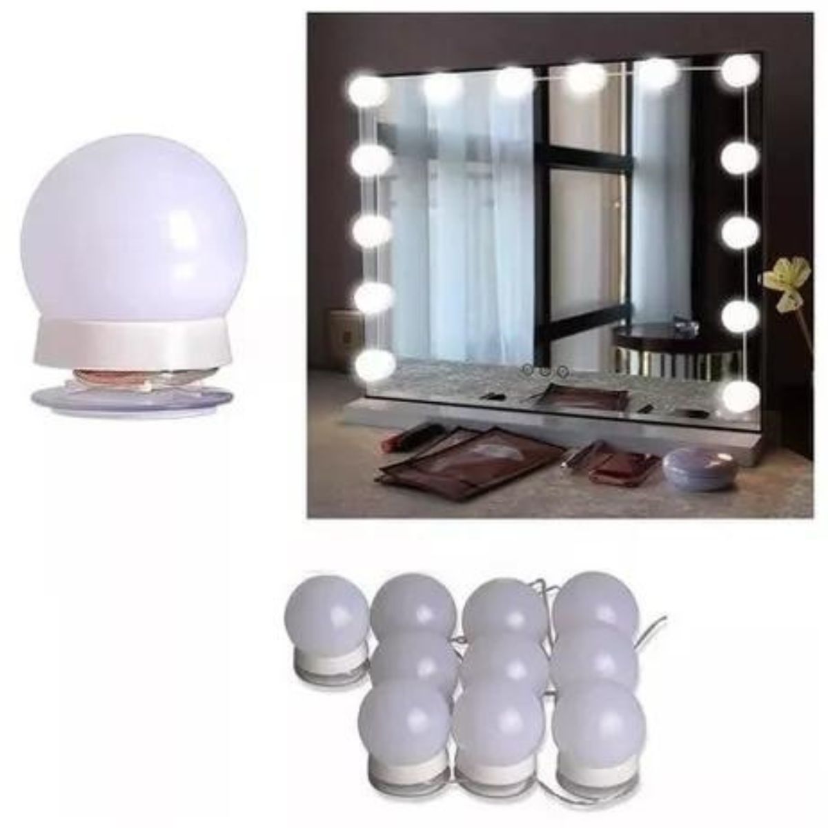 OEM - Luces LED para Espejo de Tocador Maquillaje con 10 Focos