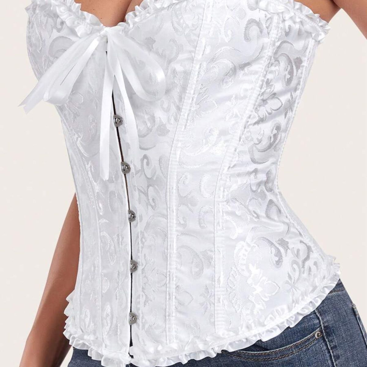 GENERICO - Corset Princess Blanco Encaje Mujer Victoriano