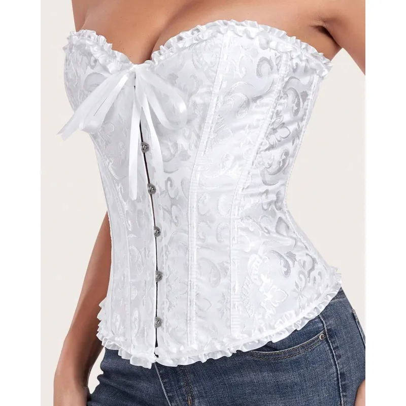 GENERICO - Corset Princess Blanco Encaje Mujer Victoriano