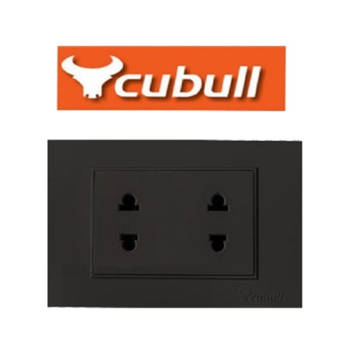 CUBULL - PACK X 5 UND : TOMACORRIENTE DOBLE COLOR NEGRO MARCA CUBULL  L2-014