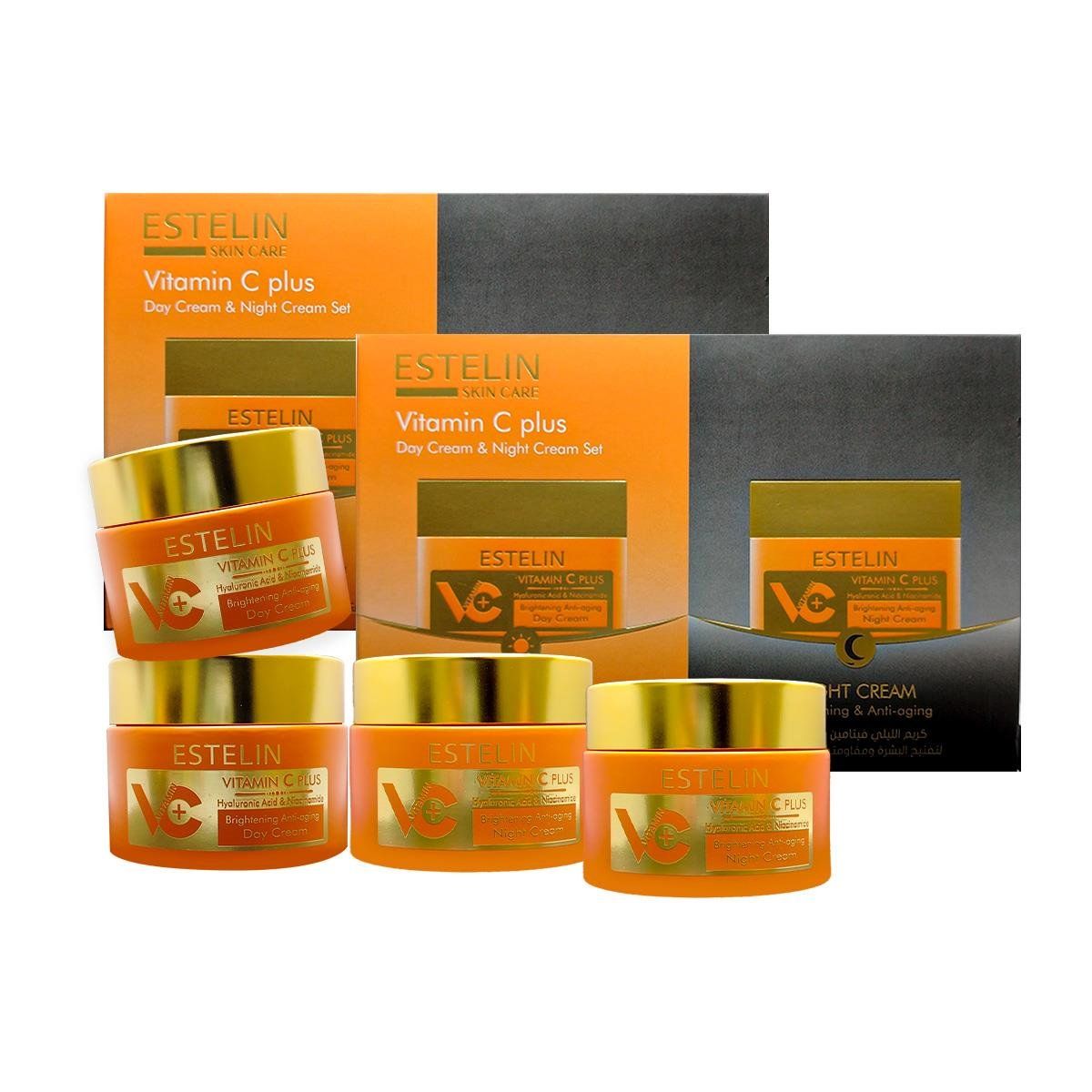 GENERICO - Vitamina C Plus Crema de Día y Crema de Noche 2Pc - Estelin 50g 2 Unidades_.