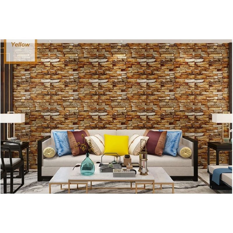 GENERICO - Papel Tapiz Autoadhesivo Decoración 3D Ladrillo 70 x 77 cm 10 pcs