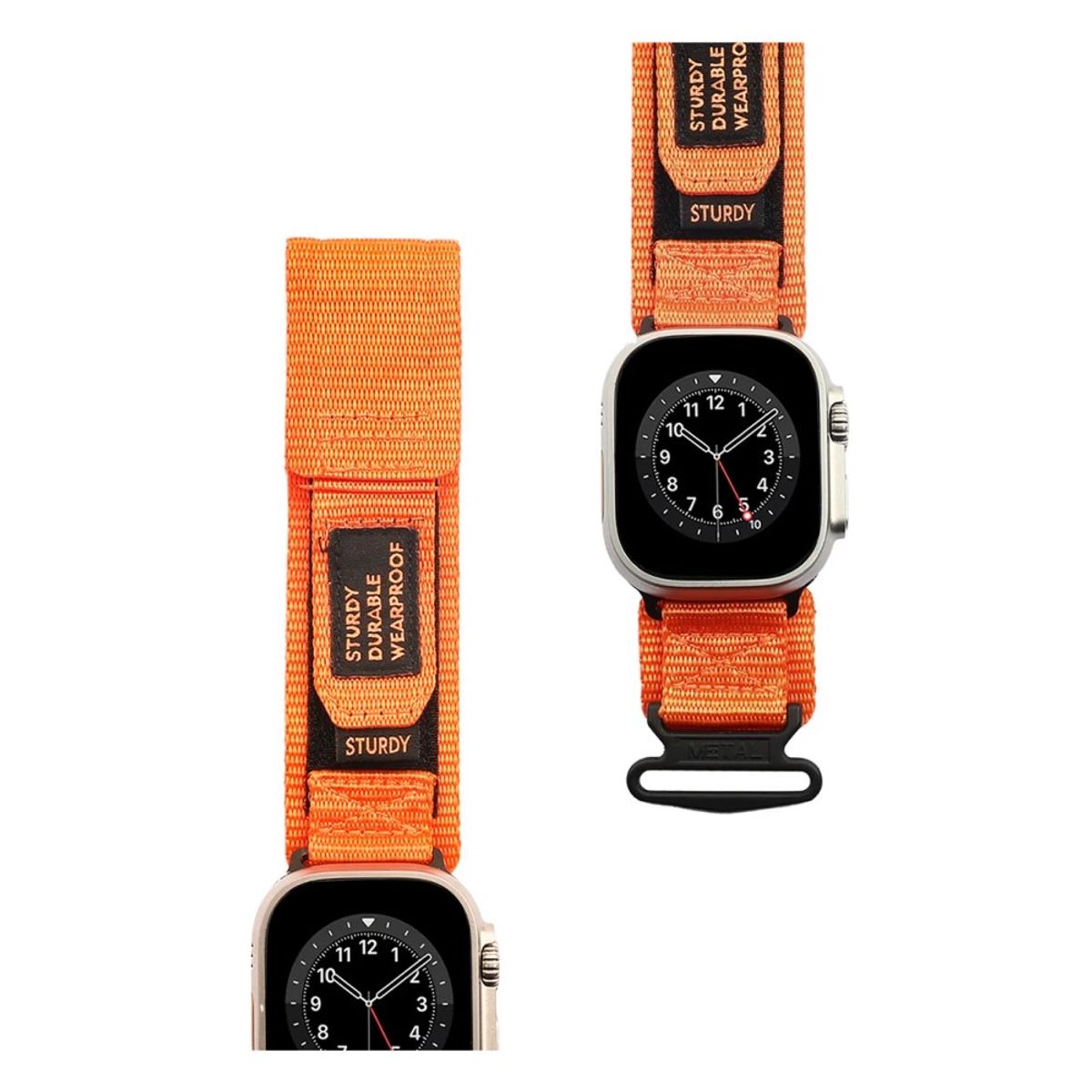 GENERICO - CORREA DE NAILON DEPORTIVA PARA APPLE WATCH 42-44-45-49MM  NARANJA