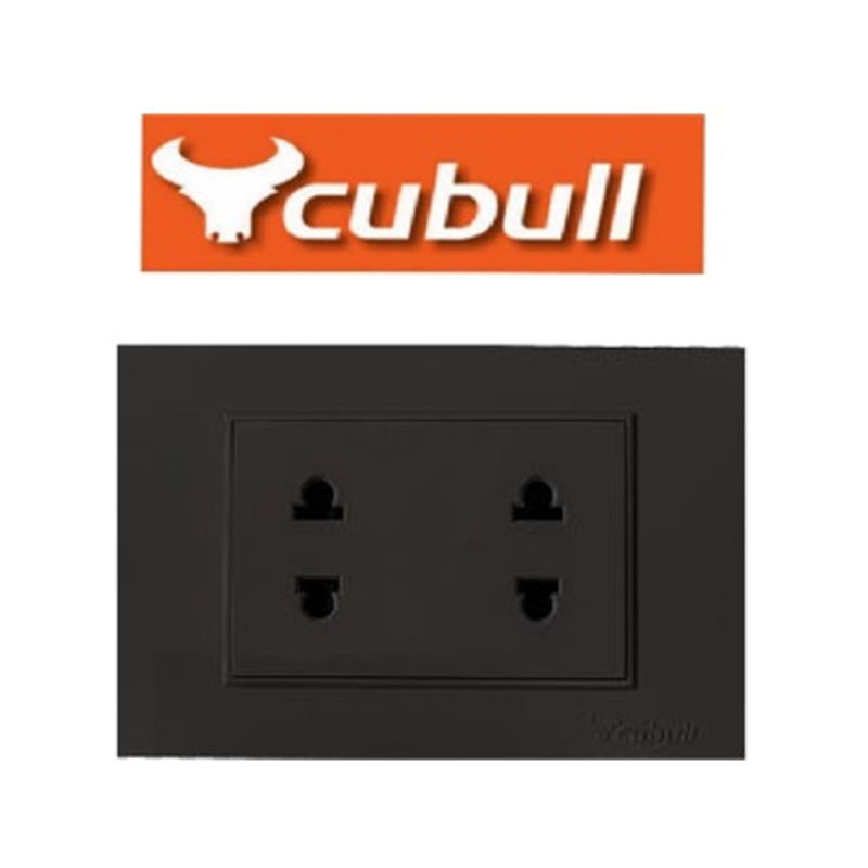 CUBULL - TOMACORRIENTE DOBLE COLOR NEGRO MARCA CUBULL MODELO L2-014