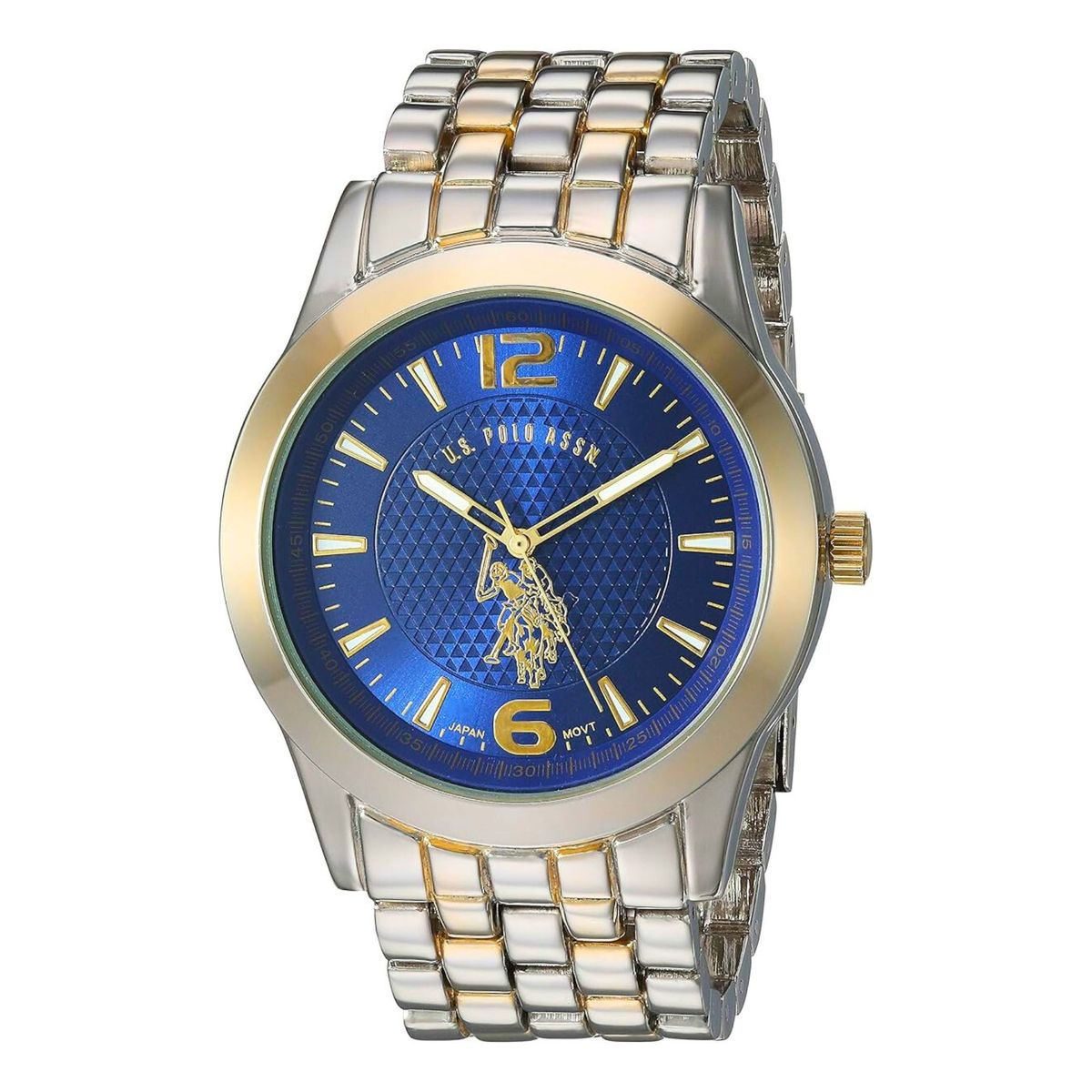US POLO ASSN - Reloj de cuarzo de dos tonos para hombre US Polo Assn