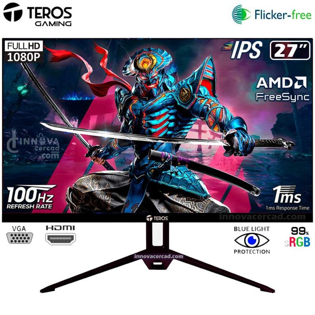 TEROS GAMING - Monitor Teros TE-2712S 27 FHD 1920 x1080 IPS 100HZ 1MS FreeSync