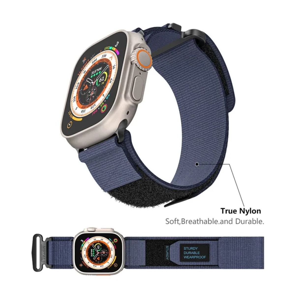 GENERICO - CORREA DE NAILON DEPORTIVA PARA APPLE WATCH 38-40-41MM  AZUL