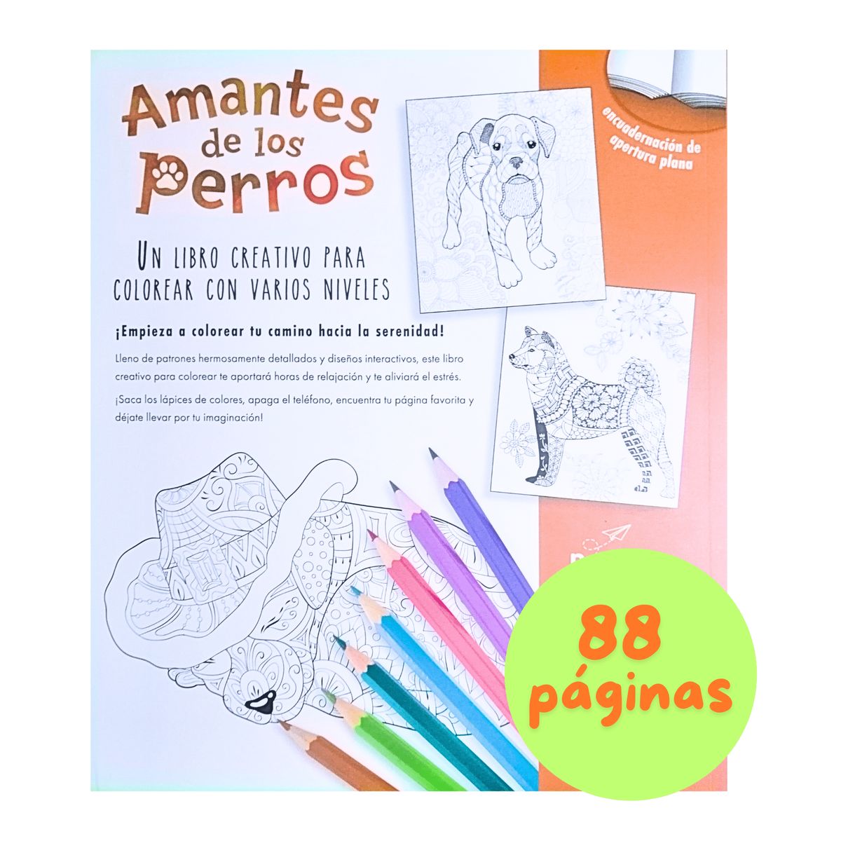 GENERICO - Libro para colorear Amantes de los perros - mandalas para pintar