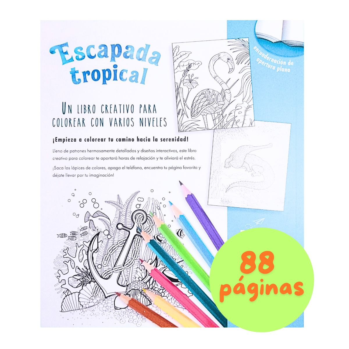 GENERICO - Libro para colorear Escapada tropical - mandalas para pintar