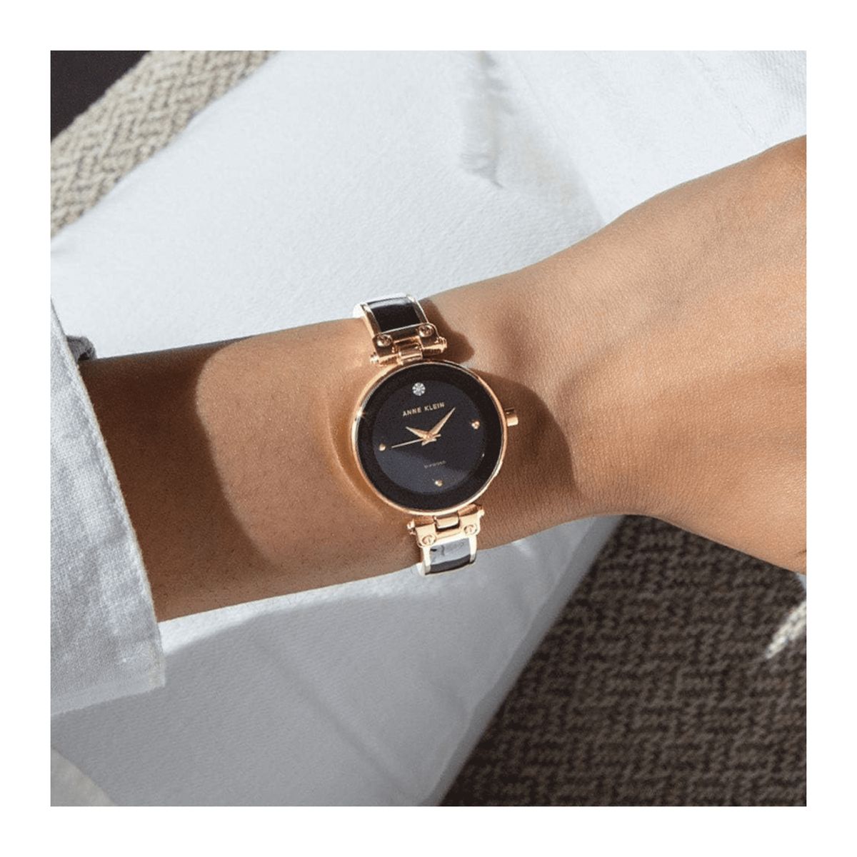 ANNE KLEIN - Anne Klein reloj pulsera con diamante para mujer