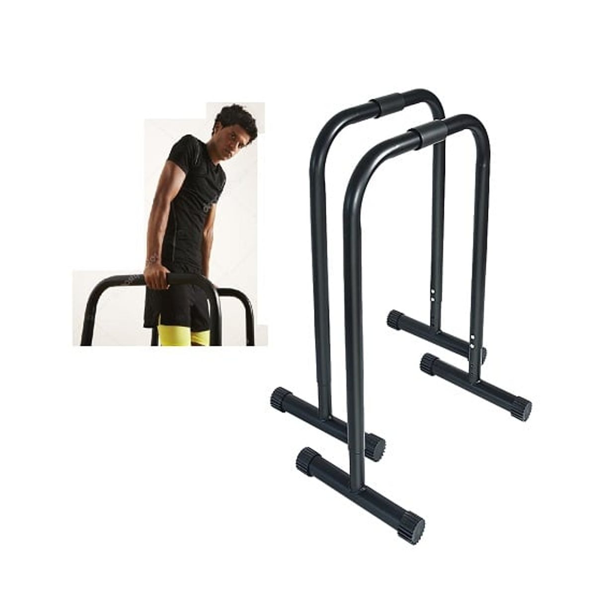WINNER - Barras Paralelas 2 Niveles Portátil Importada Negro Macizo