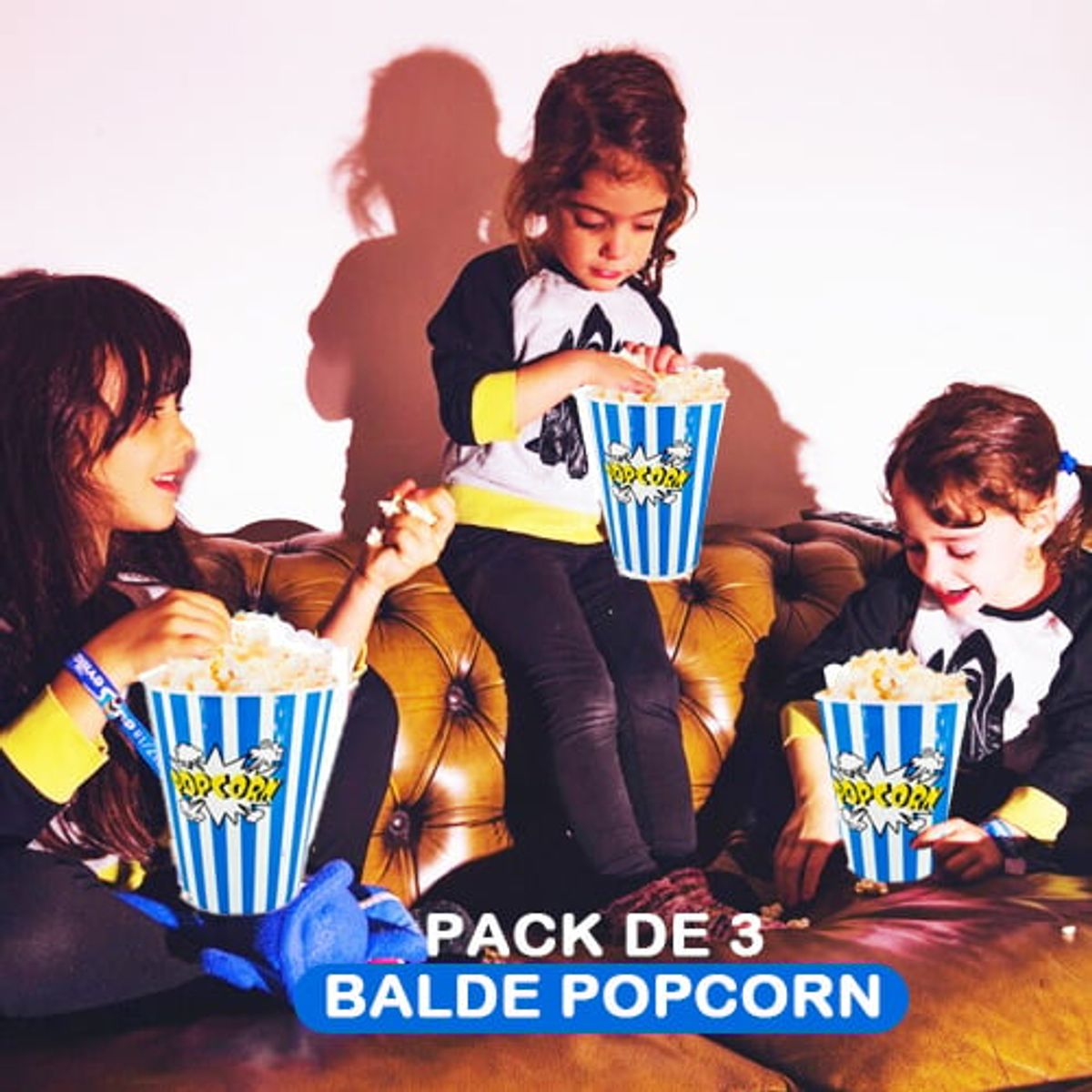 GENERICO - BALDE POPCORN 16CM - SET DE 3 - AZUL