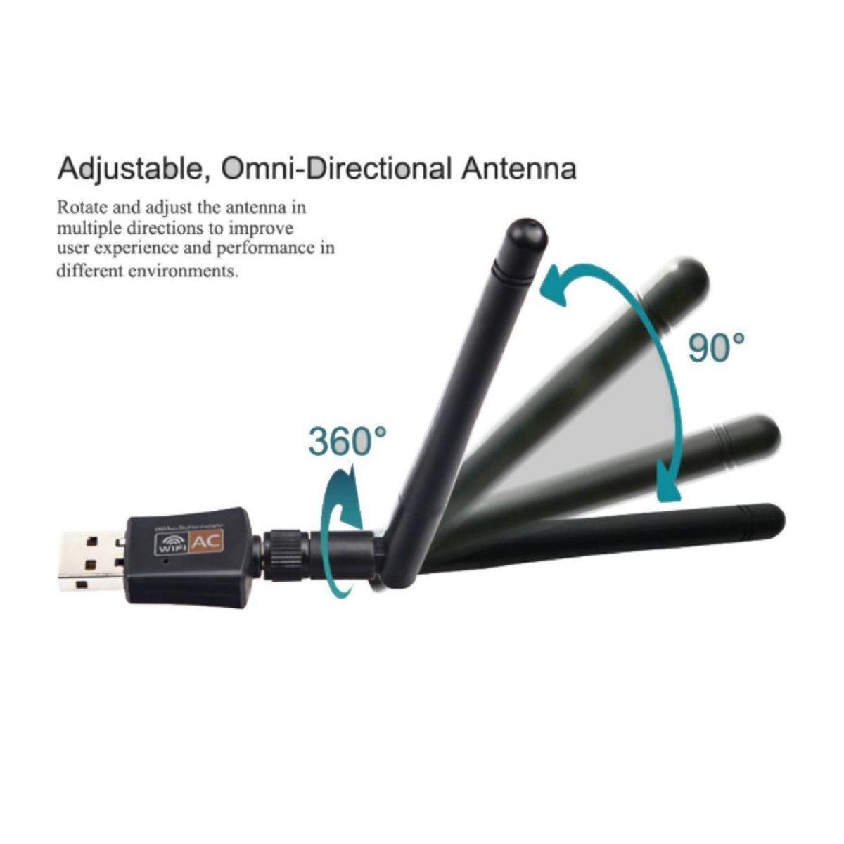 ORICO - Tarjeta De Red Wifi Usb DUAL BAND 2.4 + 5 Ghz para Pc 600 Mbps