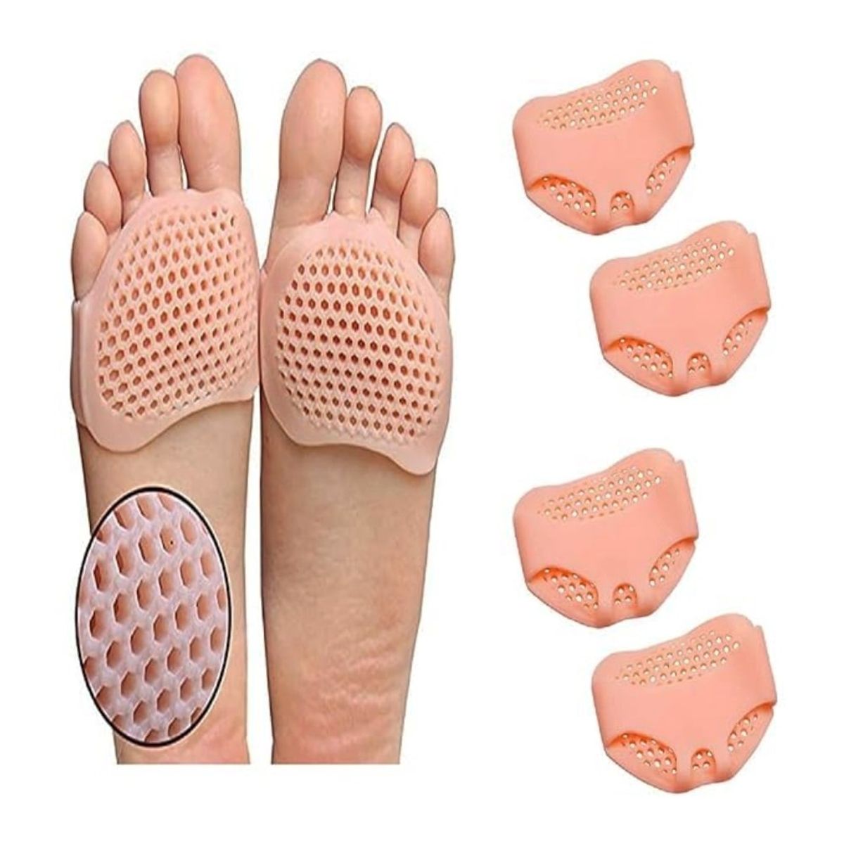 GENERICO - Almohadilla de Gel Silicona Relajante Transpirable Alivia Dolor de Pie 2 pares