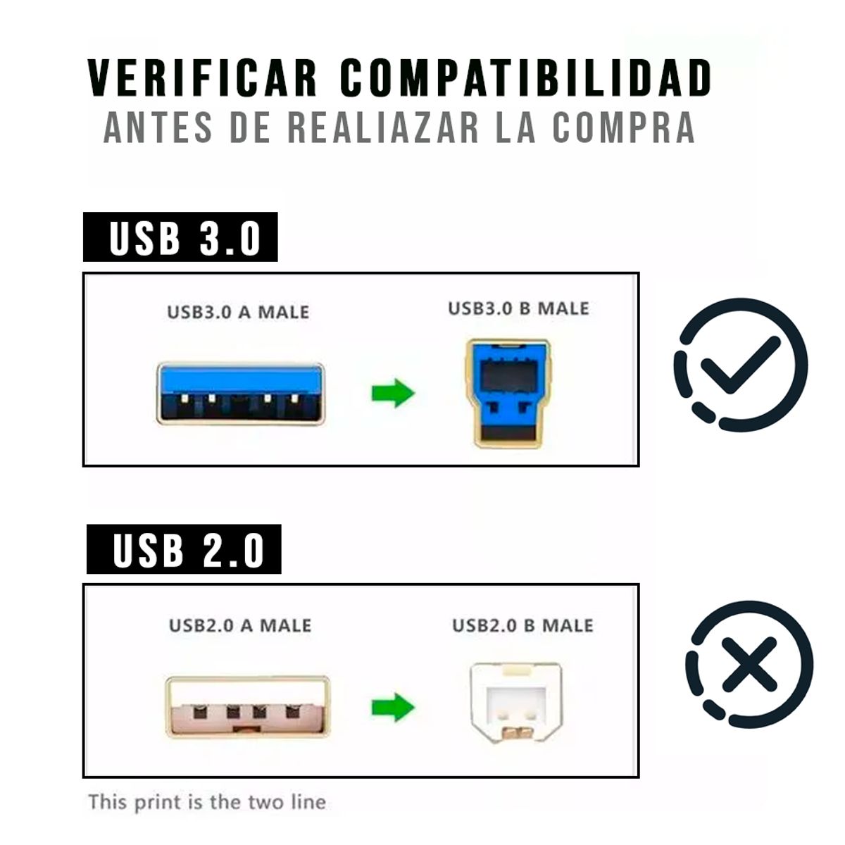 UGREEN - Cable para impresora Ugreen Tipo USB A macho a B 3.0