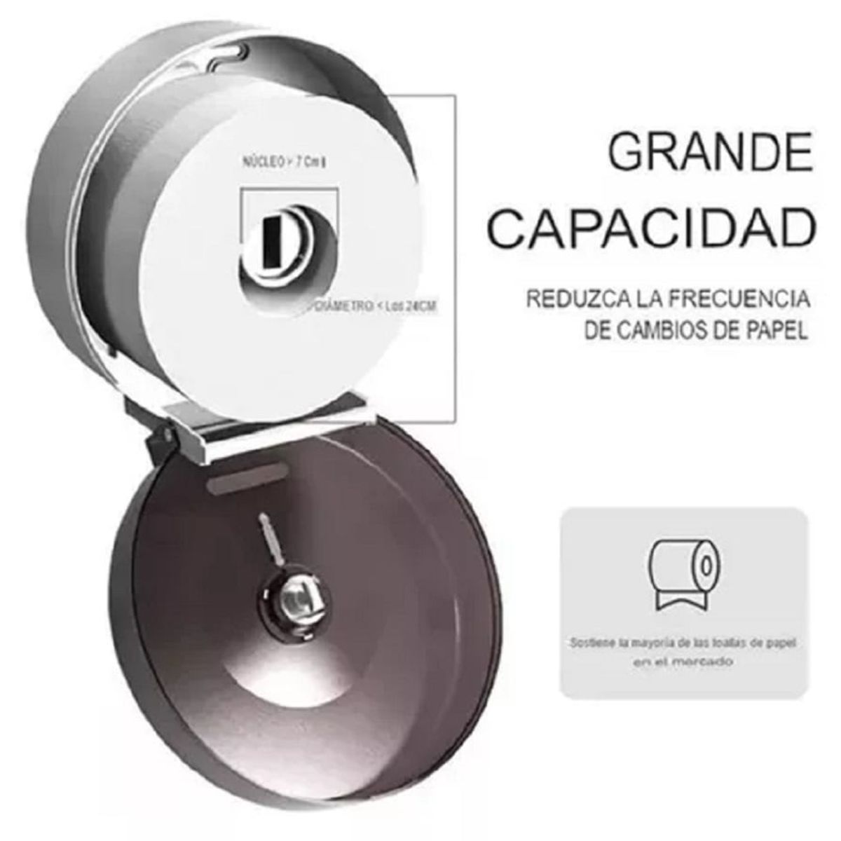 GENERICO - Dispensador de rollo de papel higiénico Jumbo