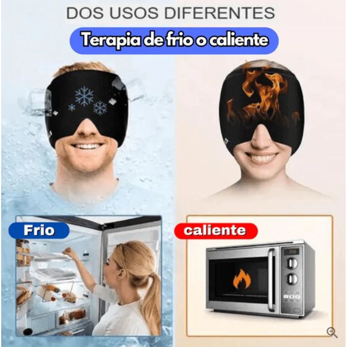 GENERICO - GORRO ANTIESTRES ANTIMIGRAÑA FRIO CALOR - NEGRO