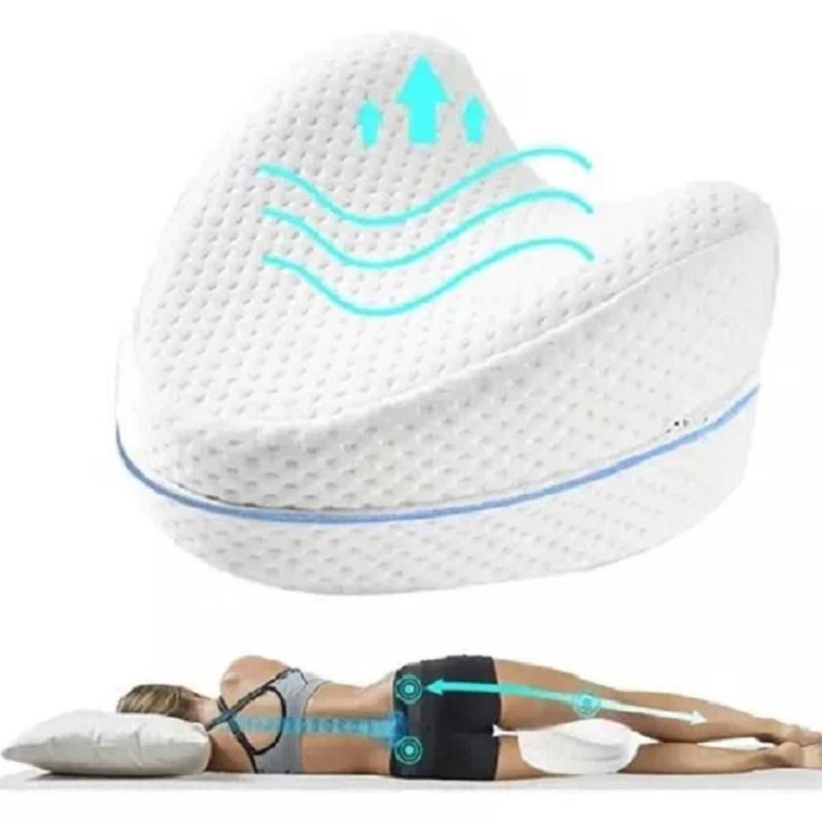 GENERICO - Almohada Ortopédica Descanso para Piernas Ergonómica Memory Foam.