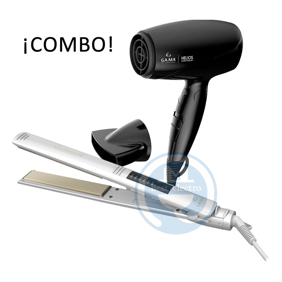 GAMA - Combo Gama Alisadora Led Quinoa BECHS0000002536 y Secador Helios