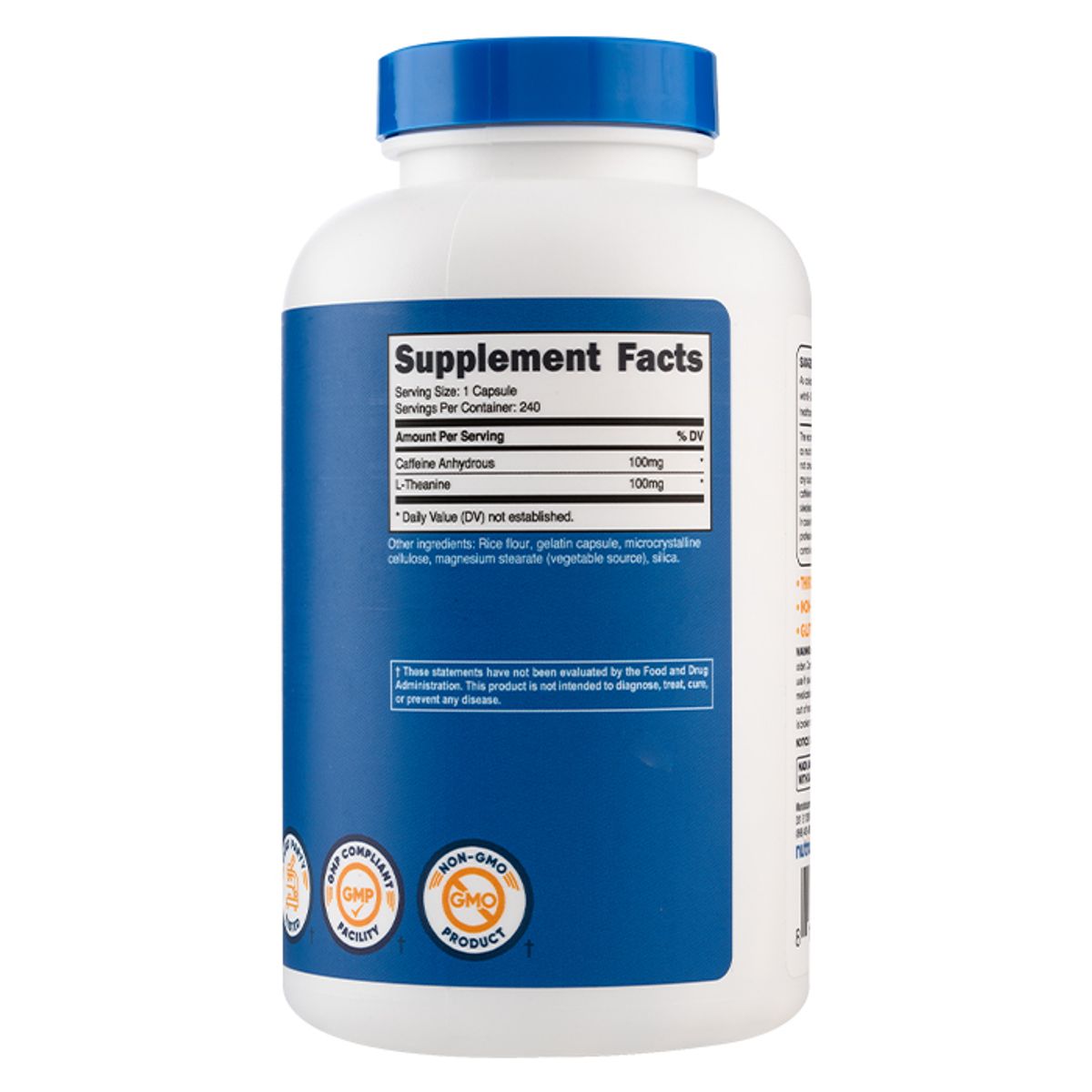 NUTRICOST - Cafeína con L Teanina Nutricost - 240 Cápsulas