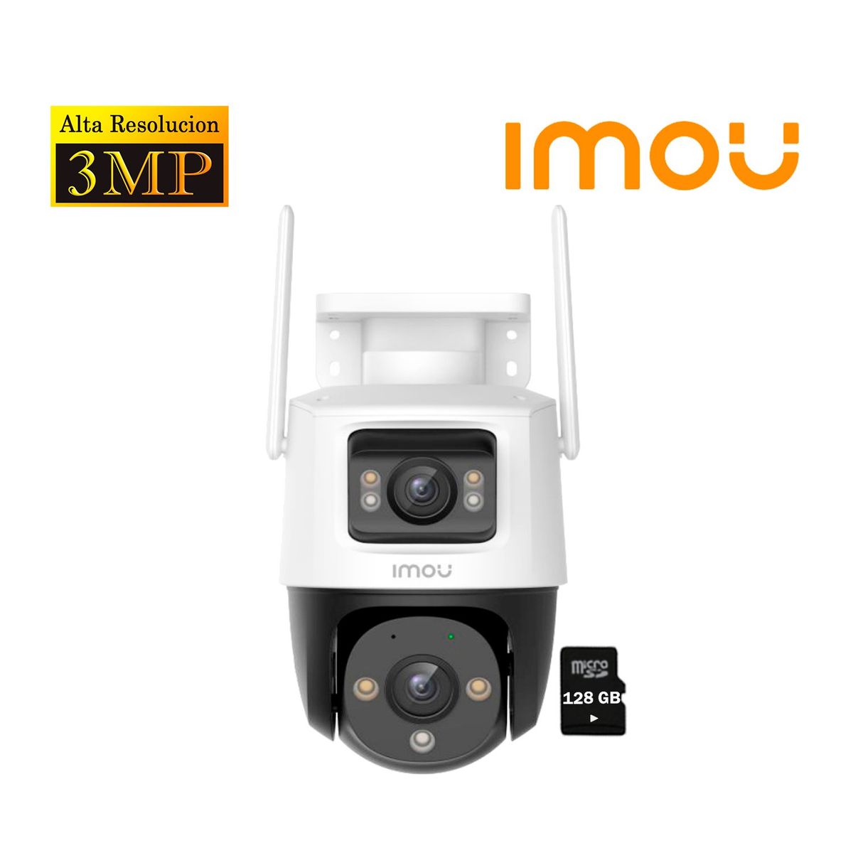IMOU - Cámara Seguridad IMOU CRUISER DUAL 3MP + 3MP 360° Noche Color +SD128GB