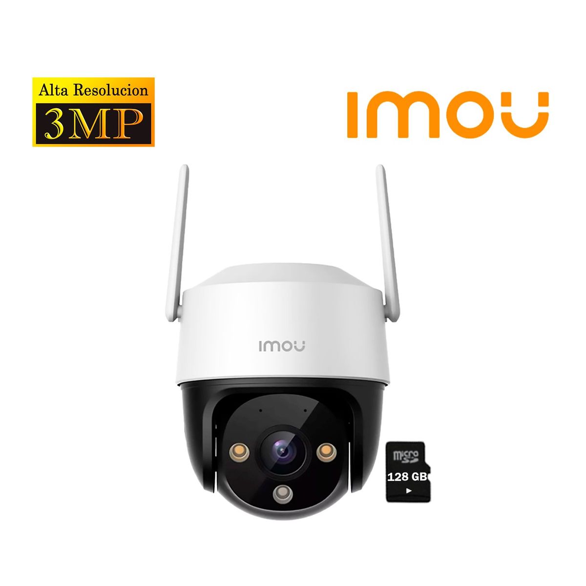 IMOU - Cámara Seguridad IMOU Wi-Fi CRUISER SE+ 3MP 360° Noche color +SD 128GB