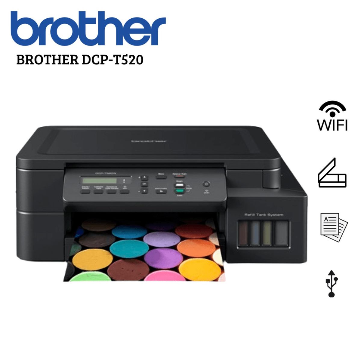 BROTHER - Impresora Multifuncional Brother DCP-T520W