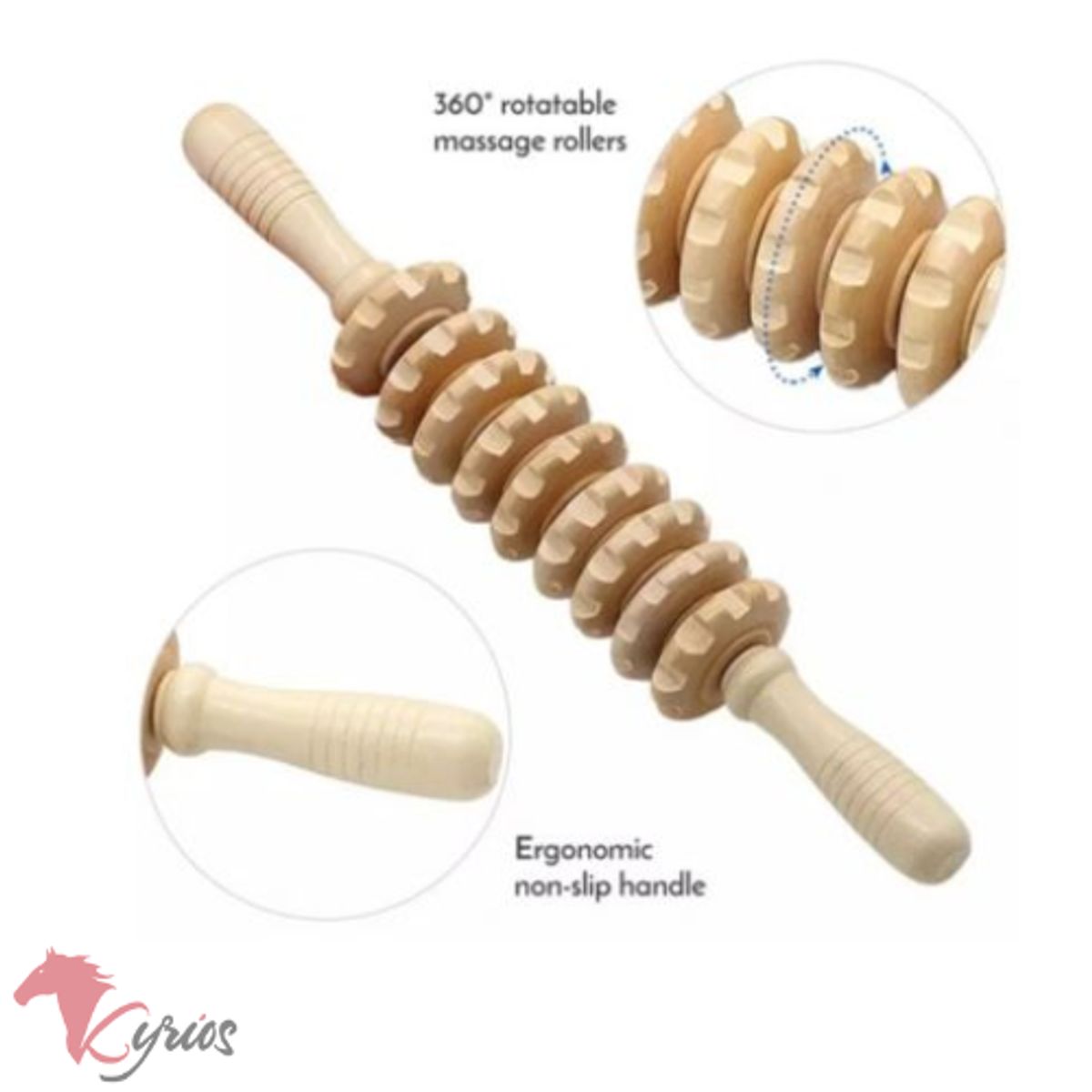 GENERICO - Rodillo de masaje manual para fascia madera color
