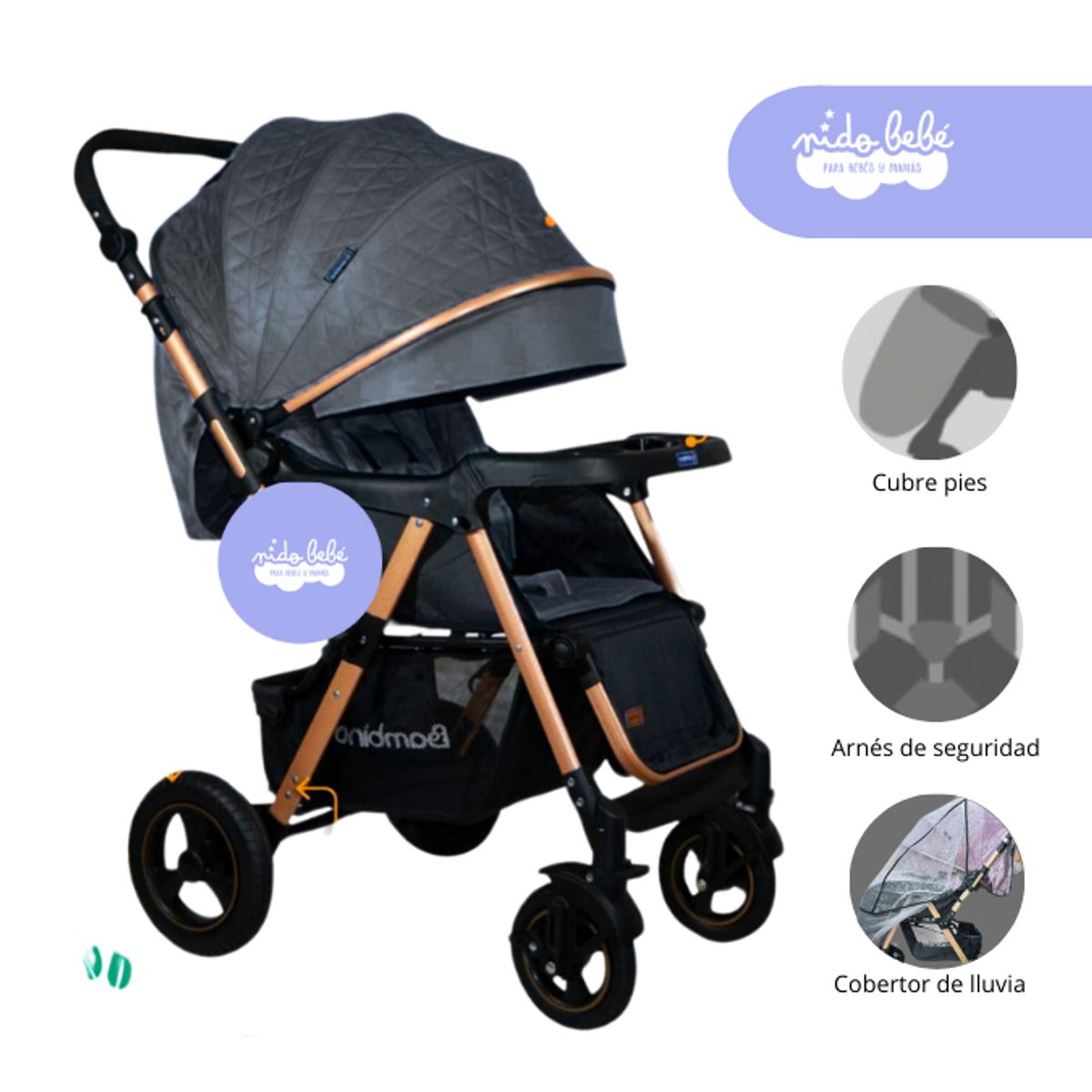 BAMBINO - Coche Cuna modelo Nonna Bambino Color Negro