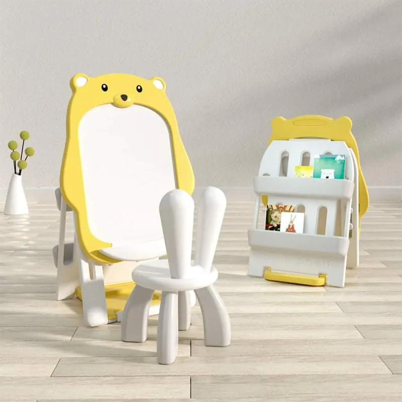 GENERICO - TABLERO PIZARRA MAGNETICO INFANTIL CON LIBRERO Y SILLA