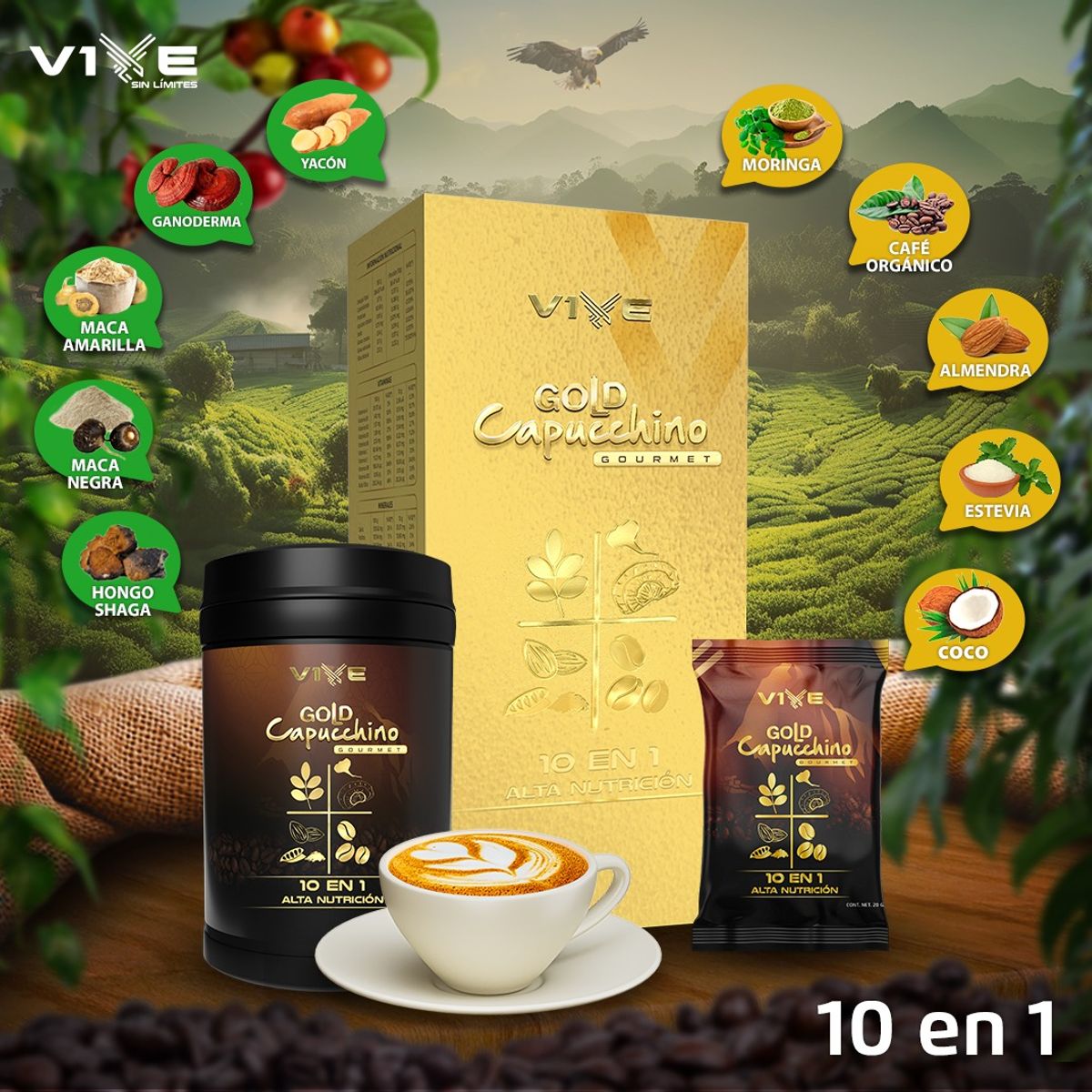 GENERICO - Gold Capucchino Gourmet-Vive Diferente & Saludable