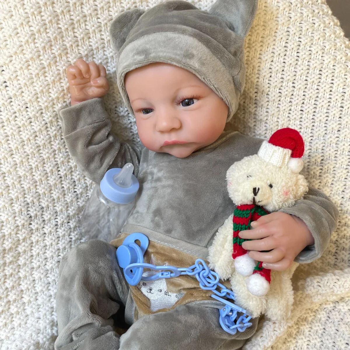 GENERICO - BEBE MUÑECA REBORN KIT LEVI OJOS ABIERTOS